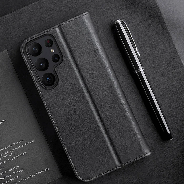 Dux Ducis SM Galaxy S23 Plus Kılıf Mıknatıslı Cüzdanlı Deri Kılıf Hivo Series-(5775) - Kahverengi