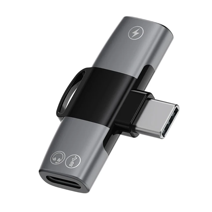 ALLY Mini 2in1 Type-c to Type-c Kulaklık + şarj Adaptöru-(5775) - Siyah