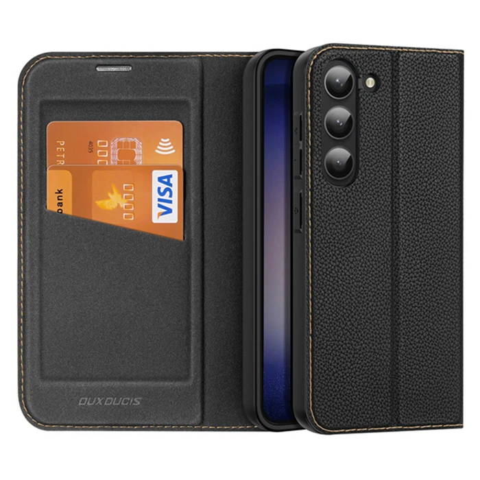 Dux Ducis SM Galaxy S23 Plus Kılıf Skin X2 Series Magnetic PU Deri Manyetik Kapaklı Kılıf-(5775) - Lacivert