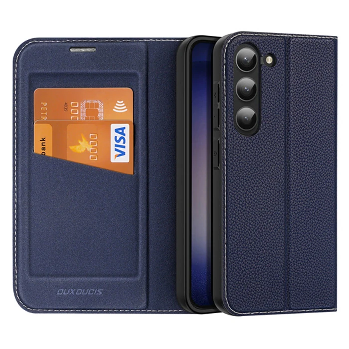 Dux Ducis SM Galaxy S23 Plus Kılıf Skin X2 Series Magnetic PU Deri Manyetik Kapaklı Kılıf-(5775) - Lacivert