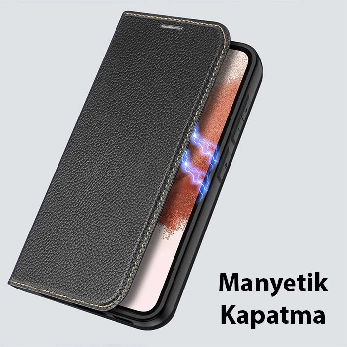 Dux Ducis SM Galaxy S23 Plus Kılıf Skin X2 Series Magnetic PU Deri Manyetik Kapaklı Kılıf-(5775) - Lacivert