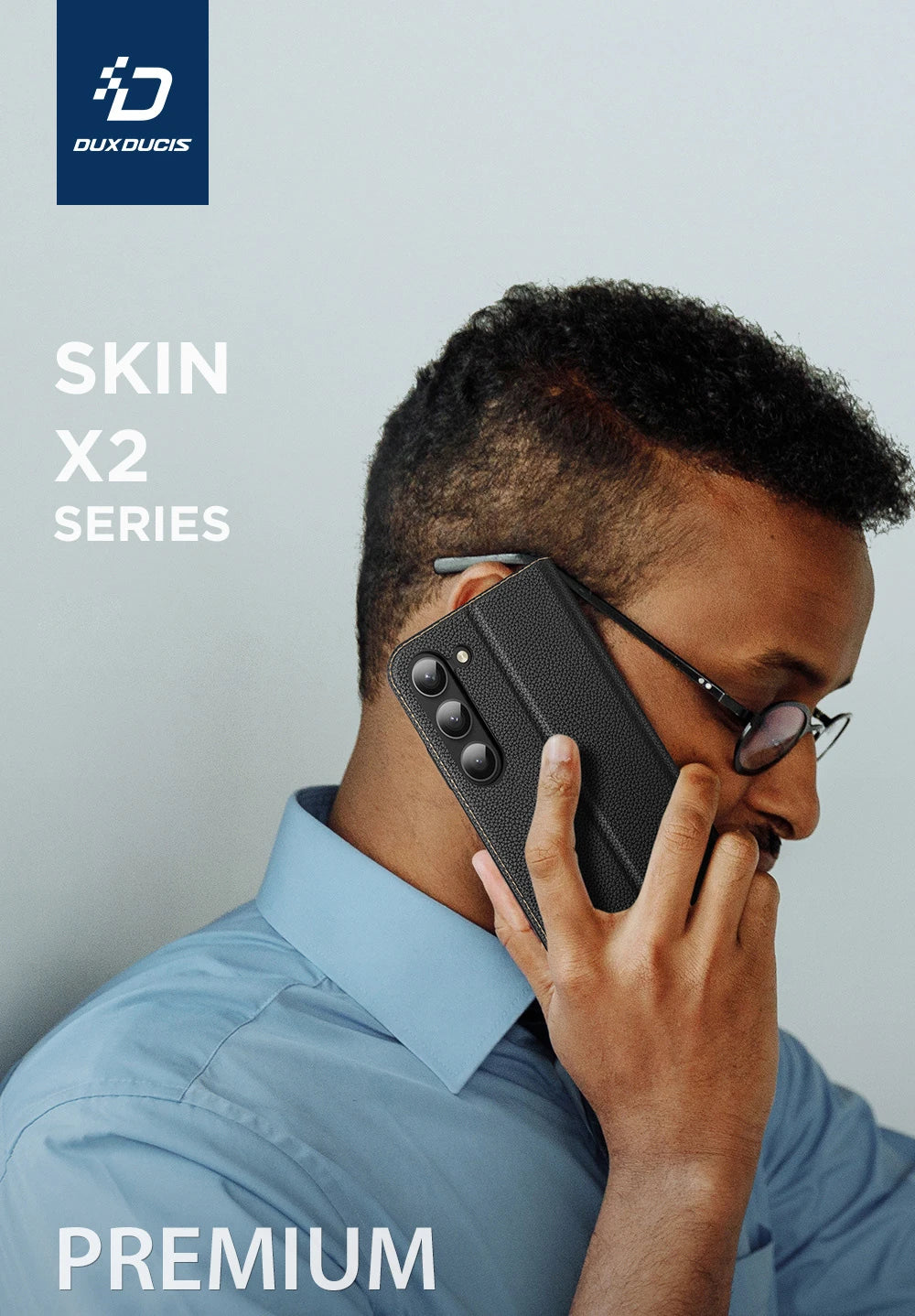 Dux Ducis SM Galaxy S23 Plus Kılıf Skin X2 Series Magnetic PU Deri Manyetik Kapaklı Kılıf-(5775) - Lacivert