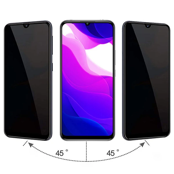 Xiaomi Mi 10 Lite 3D Full Privacy Gizlilik Tempered Cam Ekran Koruyucu-(5775) - Siyah