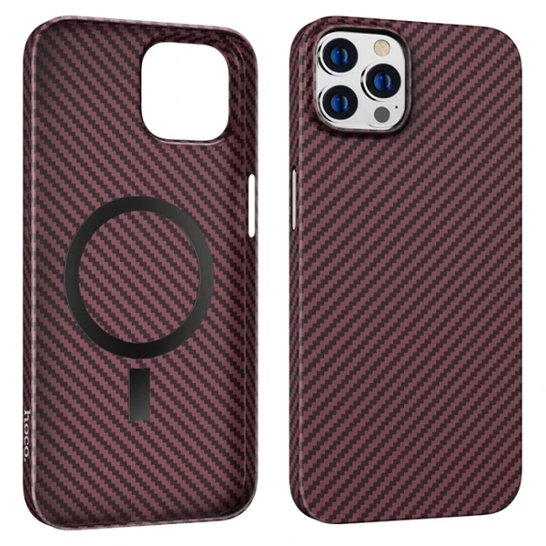 Hoco iPhone 14 Pro 6.1 Kılıf Manyetik Magsafeli Darbe Emici Telefon Kılıfı-(5775) - Kırmızı