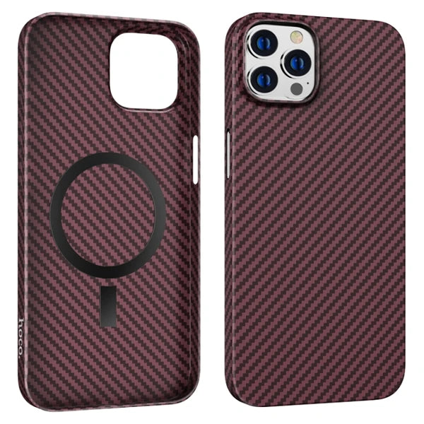 Hoco iPhone 14 Pro 6.1 Kılıf Manyetik Magsafeli Darbe Emici Telefon Kılıfı-(5775) - Kırmızı