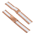 22MM Gear S3 Watch 4 -GT2 GT2E 46MM KayışKordon Seramik Paslanmaz Çelik-(5775) - Siyah-Gold