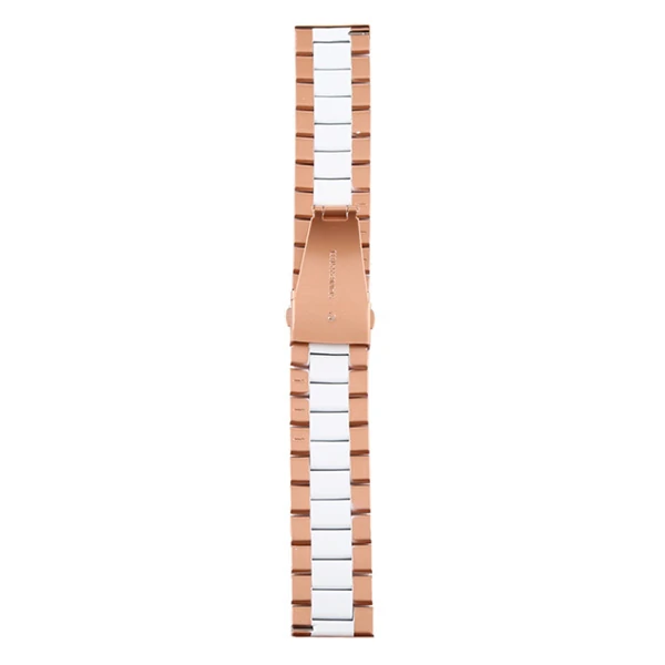 22MM Gear S3 Watch 4 -GT2 GT2E 46MM KayışKordon Seramik Paslanmaz Çelik-(5775) - Siyah-Gold