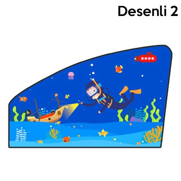 Ally Araç-Araba Manyetik Yan Cam Güneşlik -Gölgelik-(5775) - Desenli 2
