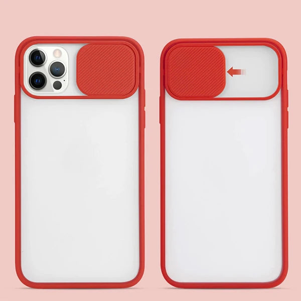 Ally İPhone 12 Pro 6.1 Kamera koruyucu Sürgülü Şeffaf Kılıf-(5775) - Yeşil
