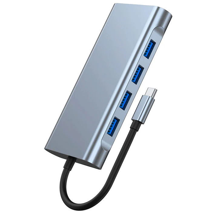 ALLY BYL-2110 11in1 Multifonksiyonlu Type-C Hub Adaptör Dönüştürücü-(5775) - Füme