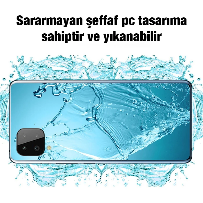 ALLY SM Galaxy A22 4G Kılıf Kamera Korumalı Ultra İnce Şeffaf Silikon Kılıf-(5775) - Şeffaf 2