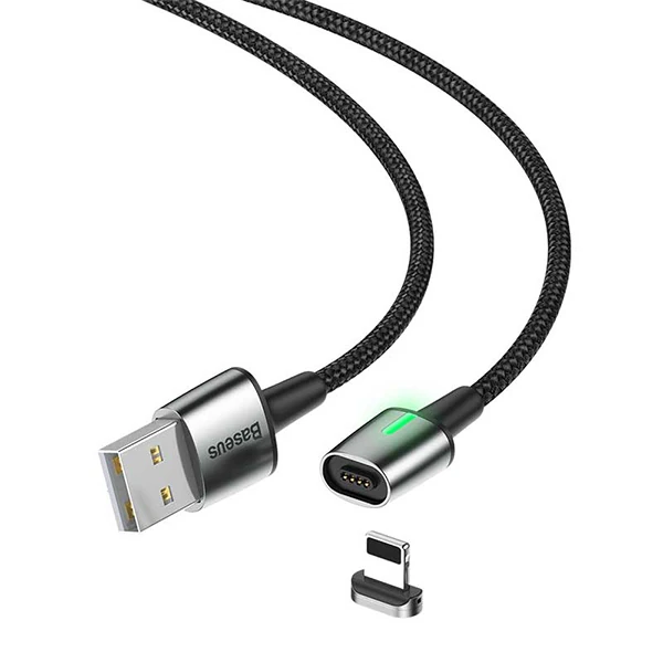 Baseus Zinc Magnetic Usb Kablo Şarj İPhone 14-13-12-11 1Metre-(5775) - Siyah