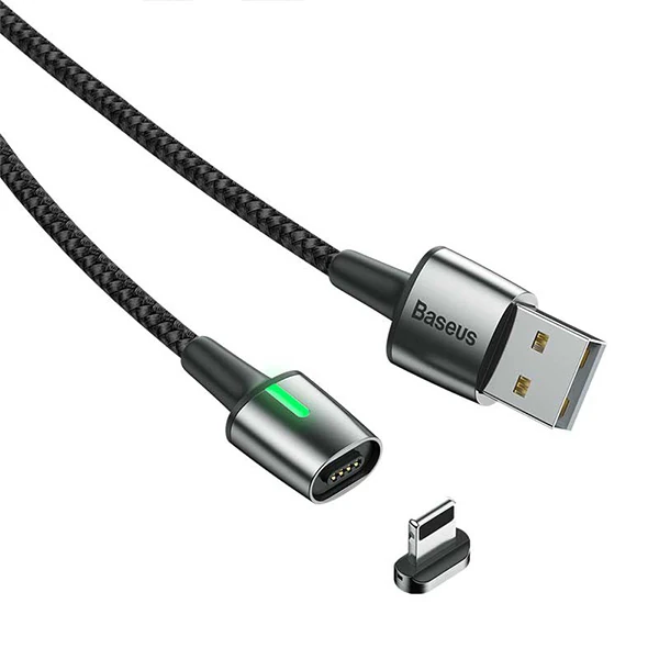 Baseus Zinc Magnetic Usb Kablo Şarj İPhone 14-13-12-11 1Metre-(5775) - Siyah