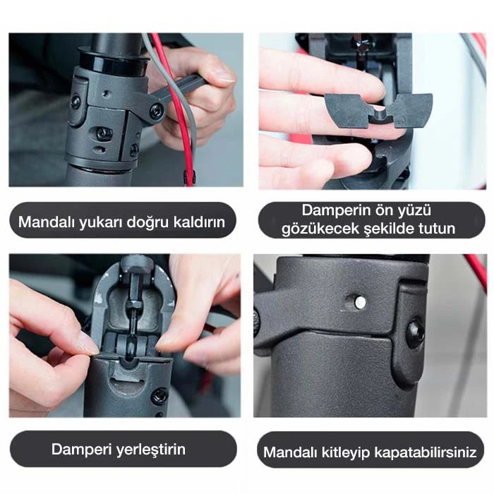 Xiaomi M365 Scooter için Kauçuk Titreşim Sarsıntı Önleyici Damper-(5775) - Kırmızı