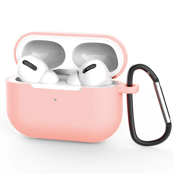 Ally Apple Airpods Pro İnce Slim Silikon Kılıf+Anahtarlık-(5775) - Açık Pembe