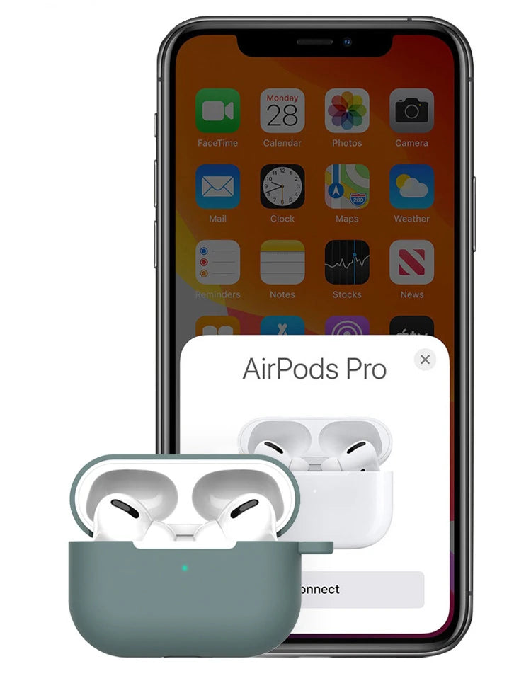 Ally Apple Airpods Pro İnce Slim Silikon Kılıf+Anahtarlık-(5775) - Açık Pembe