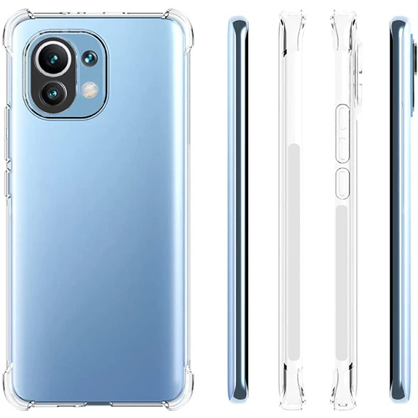 Xiaomi Mi 11 Kamera Korumalı Shockproof Darbe Emici Silikon Kılıf-(5775) - Şeffaf 2
