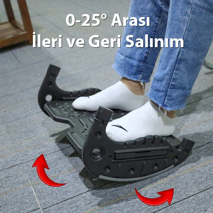 ALLY Masa Altı Ayaklık Masa Altı Ayak Desteği Ortopedik Ayak Standı-(5775) - Siyah