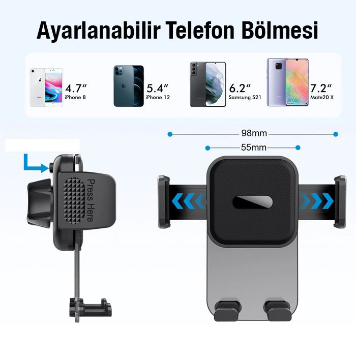 ALLY ML-217 Araç İçi Havalandırma Telefon Tutucu-(5775) - Siyah