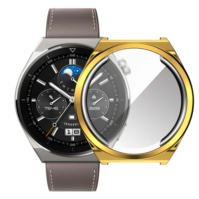 Ally Huaewei Watch GT 3 Pro 46mm Kılıf 360 Full Koruma Ultra İnce Silikon Kılıf-(5775) - Şeffaf 2