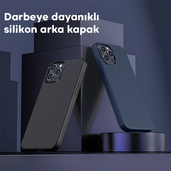 HOCO Pure Series iPhone 15 Pro Manyetik Silikon Kılıf-(5775) - Mavi