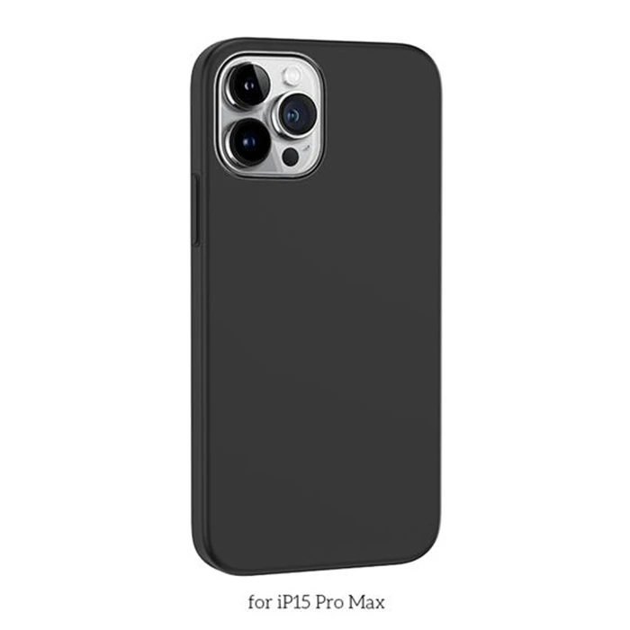 HOCO Pure Series iPhone 15 Pro Manyetik Silikon Kılıf-(5775) - Siyah