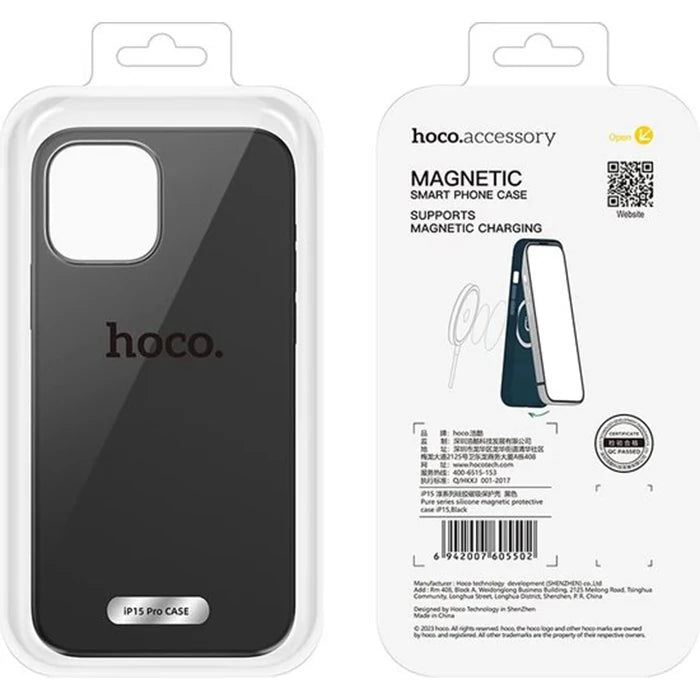 HOCO Pure Series iPhone 15 Pro Manyetik Silikon Kılıf-(5775) - Mavi