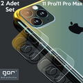 GOR İPhone 11 Pro/ 11 Pro Max Tempered Kamera Koruma Cam 2adet Set-(5775) - Şeffaf 2