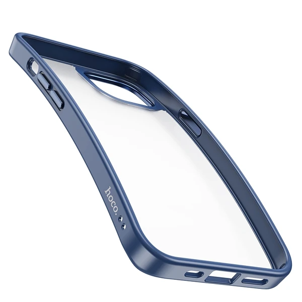 Hoco iPhone 14 Pro Golden Shield Frosted Silikon Telefon Kılıfı-(5775) - Lacivert