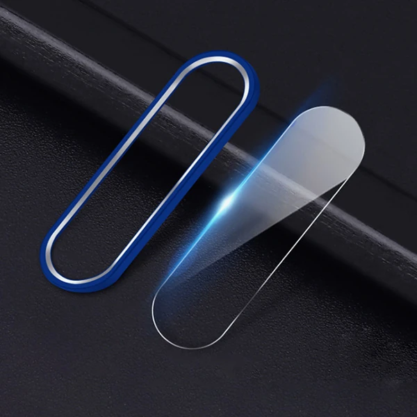 Xiaomi Mi CC9/CC9E/ Mi A3 Kamera Koruma Metal Lens+ Kırılmaz Cam Set-(5775) - Mavi