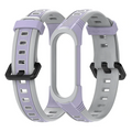 Mijobs Xiaomi Mi Band 5-4 Çift Renk Kayış Kordon-(5775) - Gri-Mor