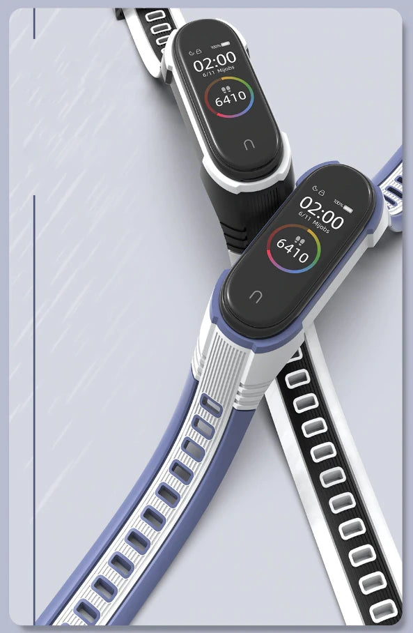 Mijobs Xiaomi Mi Band 5-4 Çift Renk Kayış Kordon-(5775) - Gri-Mor