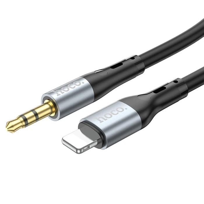 HOCO UPA22 iPhone Lightning to 3.5mm AUX Ses Aktarım Kablosu-(5775) - Siyah