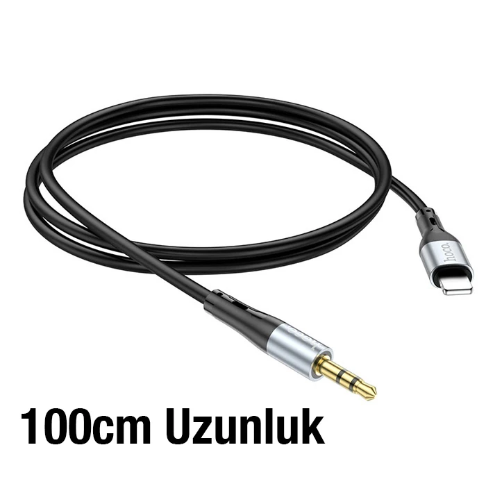 HOCO UPA22 iPhone Lightning to 3.5mm AUX Ses Aktarım Kablosu-(5775) - Siyah