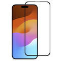 Ally iPhone 15 Plus Full Glue Tempered Kırılmaz Cam Ekran Koruyucu-(5775) - Siyah