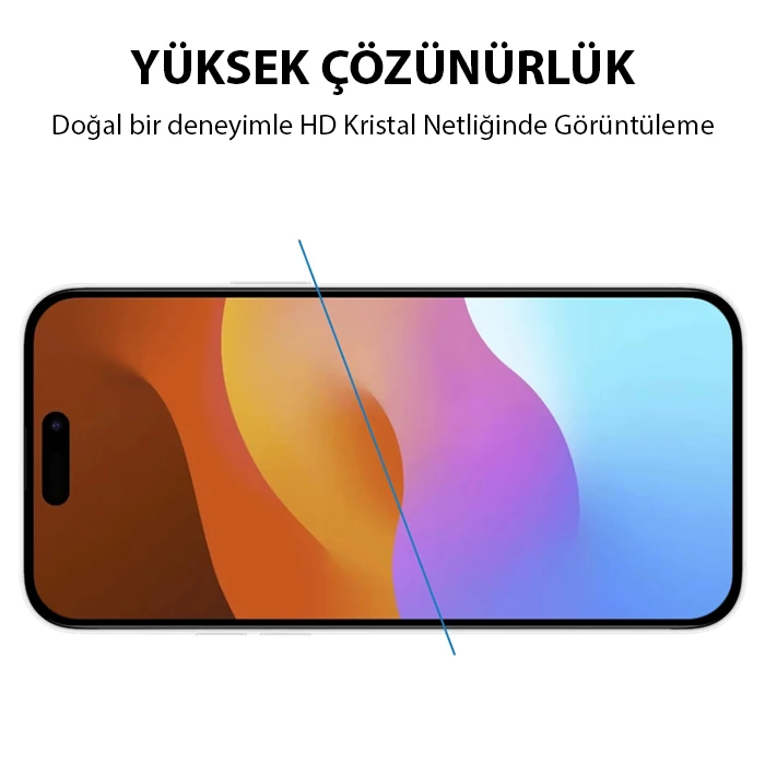 Ally iPhone 15 Plus Full Glue Tempered Kırılmaz Cam Ekran Koruyucu-(5775) - Siyah