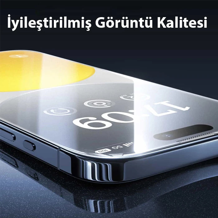 Baseus Crystalline iPhone 14 Pro için Parlama Önleyici Tempered Cam Ekran Koruyucu-(5775) - Şeffaf 2