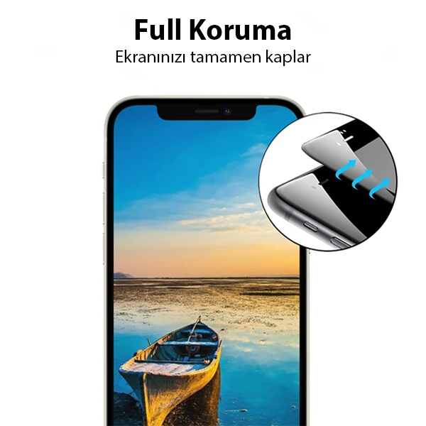 Ally iPhone 13 Mini 5.4 9D Full Tempered Cam Ekran Koruyucu-(5775) - Siyah