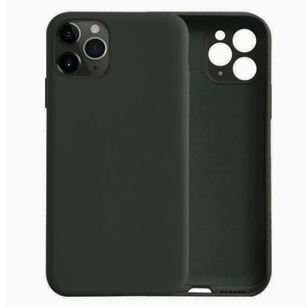 ALLY İPhone 11 Pro Max Kamera Korumalı Lansman Kılıf İçi Kadife Silikon Kılıf-(5775) - Asker Yeşili