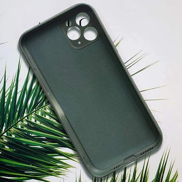 ALLY İPhone 11 Pro Max Kamera Korumalı Lansman Kılıf İçi Kadife Silikon Kılıf-(5775) - Asker Yeşili