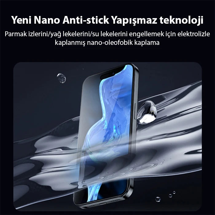 Ally iPhone 15 Plus Privacy Hayalet Full Koruma Tempered Cam Ekran Koruyucu-(5775) - Siyah