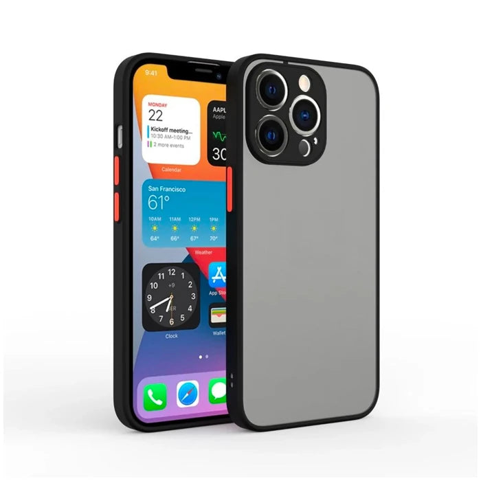 iPhone 12 Pro Max 6.7inç Kamera Korumalı Premium Silikon Kılıf-(5775) - Siyah