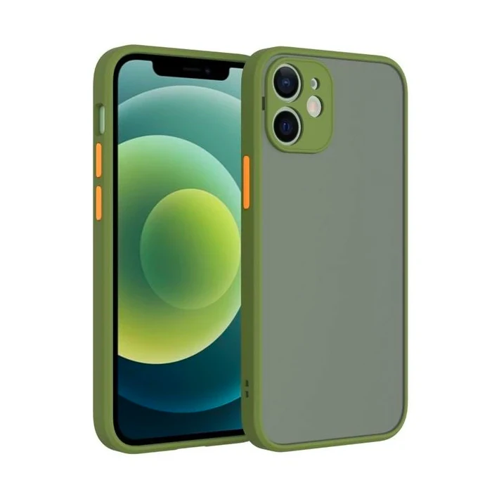 iPhone 12 6.1inç Kamera Korumalı Premium Silikon Kılıf-(5775) - Kırmızı