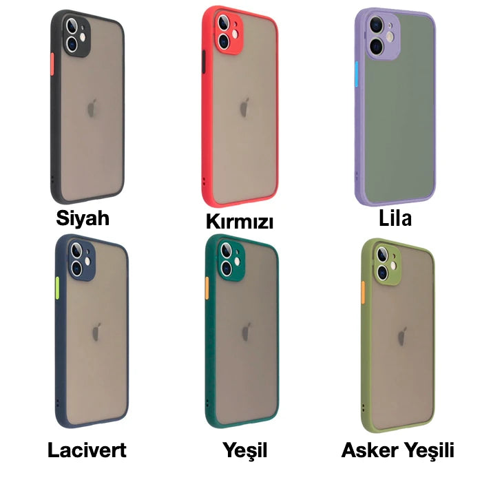 iPhone 12 6.1inç Kamera Korumalı Premium Silikon Kılıf-(5775) - Kırmızı