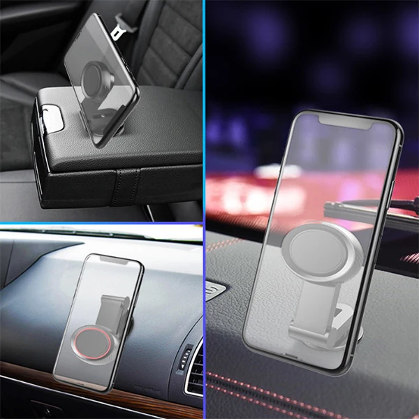 ALLY Mıknatıslı Araç Telefon Tutucu Cam ve Torpido Üstü-(5775) - Siyah