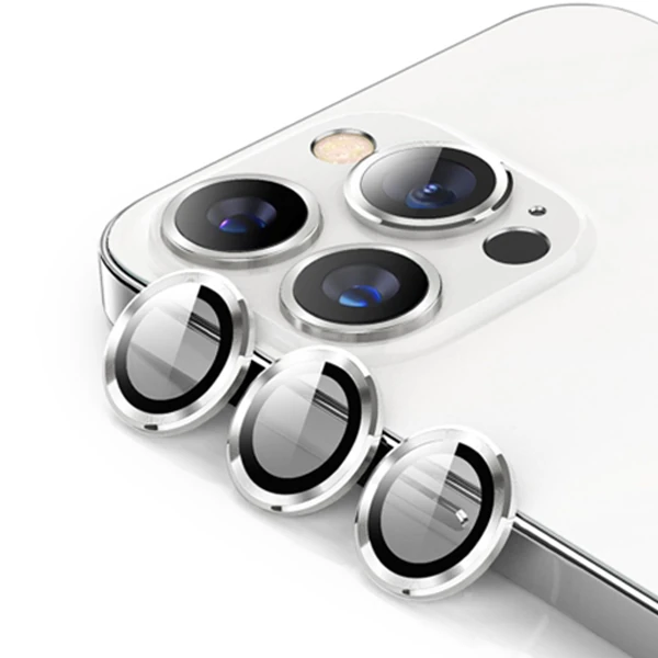 ALLY İPhone 13 Pro -13 Pro Max 3D Metal Çerçeveli Kamera Lens Koruyucu-(5775) - Yeşil