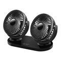 Ally Çift Başlıklı Araç Fanı Oto Fan Vantilatör R-8037-(5775) - Siyah
