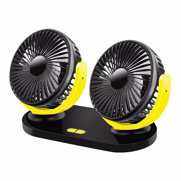 Ally Çift Başlıklı Araç Fanı Oto Fan Vantilatör R-8037-(5775) - Siyah