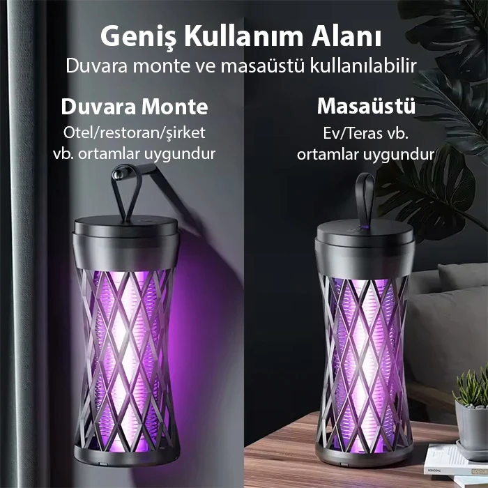 EZERE TX-WD02 UV Işıklı Elektrikli Sivrisinek Kapanı-(5775) - Siyah