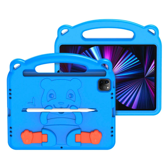 Dux Ducis Panda iPad Pro 11 (2018/2020/2021) iPad Air 4-5 Kılıf Çocuk Shockproof Standlı Taşınabilir-(5775) - Mavi